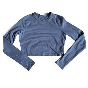 Women’s Cotton On Purple Micro Crop Long Sleeve Shirt Top Size Large